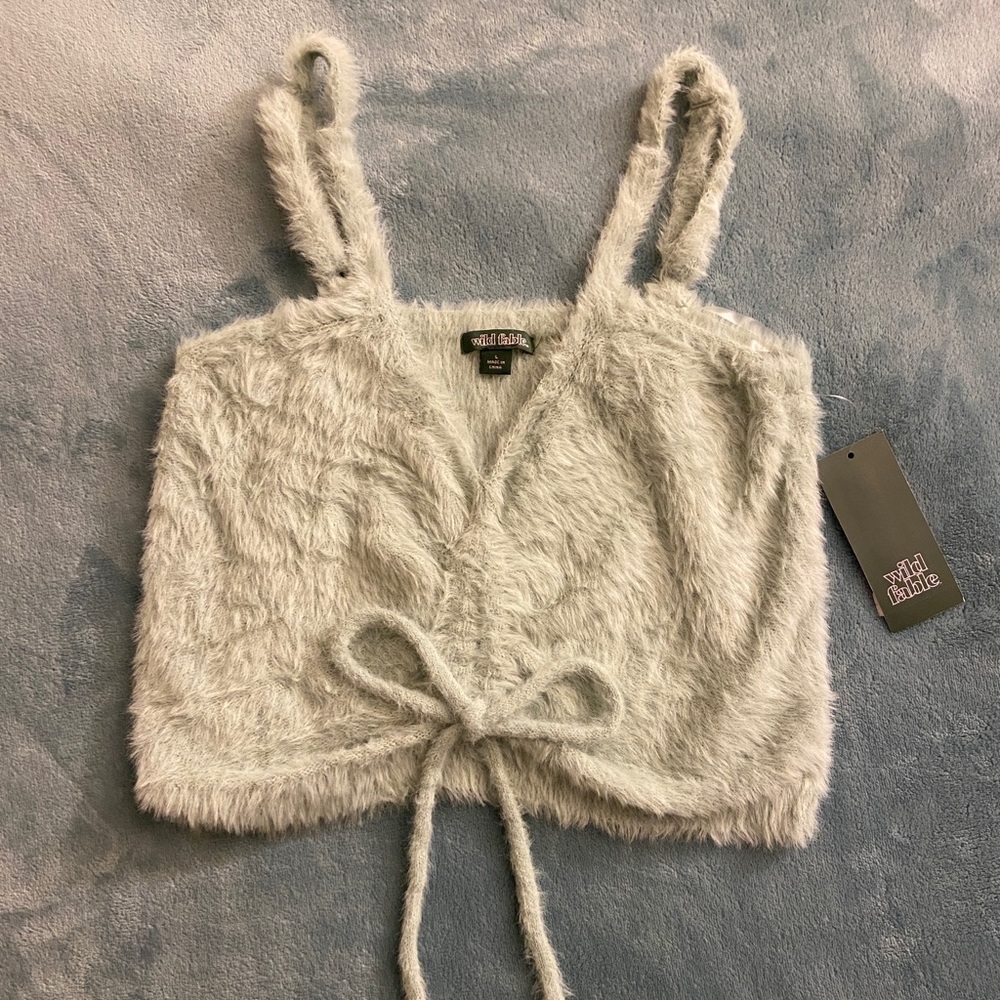 wild fable Fuzzy Sea Green Tank Top